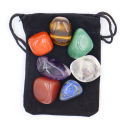 7pc/set Natural crystal Yoga Polished Energy Stone Agate Chakra Reiki Healing Home Decoration Collection Popular Stones. 