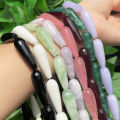 10x30mm Faceted Water Drop Shape Stone Natural Smoky Quartz Angelite Garnet Agates Loose Beads for Jewelry Making DIY Bracelet.