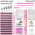 Lash Extension Kit 120 PCs Mix Eyelash Extension Kit Lash Clusters Individual Lashes with Lash Bond and Seal Tweezer for Beginner. 