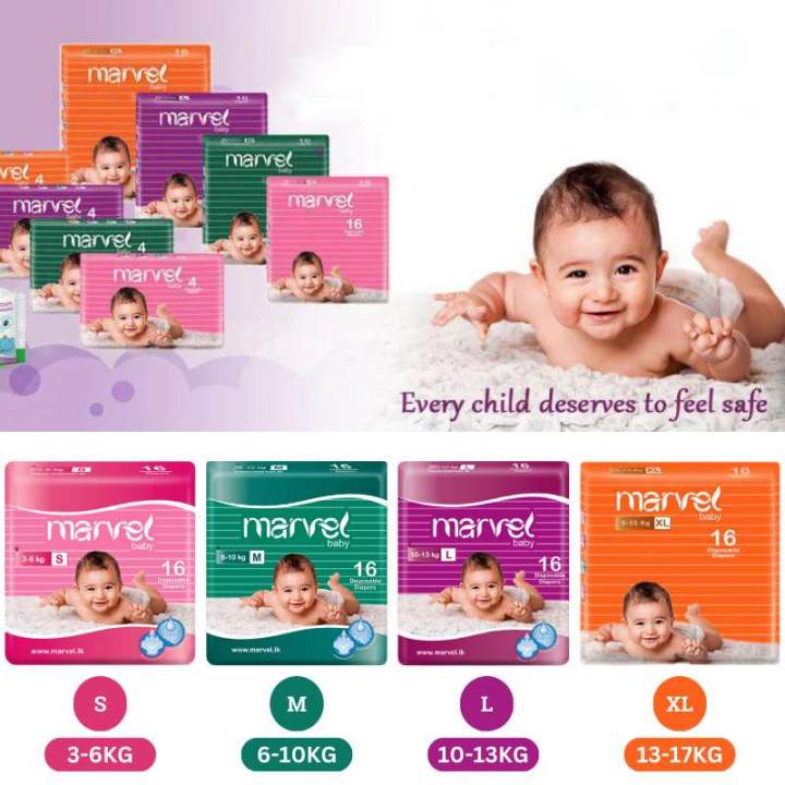 Marveاs Baby Diaper 16 pcs Pack