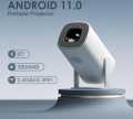 P30 1080P (150 ANSI) Mini 4K Android 11.0 Dual Wi-Fi and Bluetooth Portable Projector. 