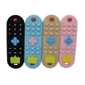 Baby silicone remote control teether baby anti-eating hand teething stick cartoon soothing teething toys cognitive teething toy. 