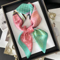 Imitation Silk Red Print Square Scarf For Women, Bandana Spring/Summer Luxury Scarf,Hair Head Band For Dressing Up Your Look. 