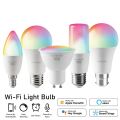RGB Smart LED Bulb Dimmable Tuya Gu10 C37 A60 T37 E14 E27 B22 Light Wifi Magic Lamp AC 110V 220V Works with Alexa  Home lightify. 