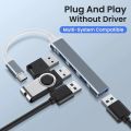 3.0 Type C 4 Port Hub Extensions USB Cable for Laptop and Smartphone.