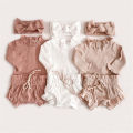 2Pcs Infant Baby Girl Clothes Set Cotton Ruffle Newborn Girl Romper Tops + Bloomer Baby Outfits Spring Summer Baby Girl Clothing. 