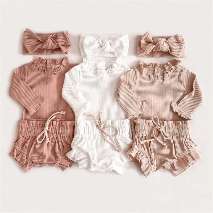 2Pcs%20Infant%20Baby%20Girl%20Clothes%20Set%20Cotton%20Ruffle%20Newborn%20Girl%20Romper%20Tops%20+%20Bloomer%20Baby%20Outfits%20Spring%20Summer%20Baby%20Girl%20Clothing%20-%20Image%202
