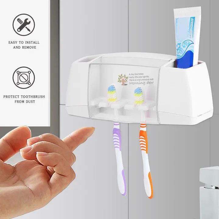4%20Toothbrush%20Holder%20Set%20Wall%20Mount%20Stand%20Home%20Bathroom%20Toilet%20Automatic%20Toothpaste%20Dispenser%20-%20Image%203