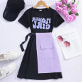 New Girls Dress for Kids Girl Clothing Short Sleeve 8 9 10 11 12 Years Old Casual Fashion Purple Birthday Gift for Kids Clothes. 