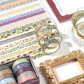 10 Rolls Flower Washi tapes set School supplies Cute stickers Masking tape Aesthetic stationery Scrapbooking journal decoration.
