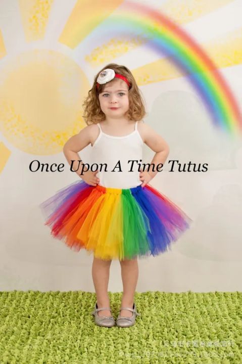Girl's%20Rainbow%20Color%20Tutus%20Skirts%20Baby%20Handmade%20Multicolor%20Tulle%20Ballet%20Dance%20Tutus%20with%20Flower%20Headband%20Kids%20Party%20Pettiskirts%20-%20Image%204