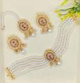 Charming Zarcon jewellery choker set with earrings and tika traditional design for girls and woman. 
