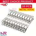 Stainless Steel Clips - 20-Pcs Drying Hanger Rack Silver Cloth Clips Steel Material Silver Womens. 