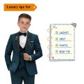 Elegant Burgundy Boy's Suit Set for Wedding, 3 Pieces Suit Set Elagent Tuxedo Sets Blazer Vest Pants Kids Photo Shot Oufit.