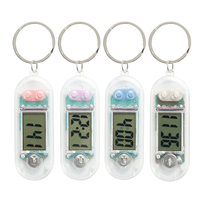 Transparent Mini Electronic Clock Keychain Practical Student Elliptical ...