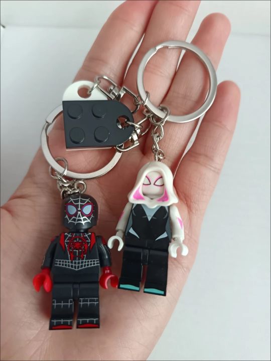 2pcs/set%20Handmade%20Cartoon%20Spider%20Miles%20And%20Gwen%20Couple%20Keychain%20Anime%20Keyring%20Cosplay%20Props%20for%20Lovers%20Backpack%20Christmas%20%20-%20Image%203
