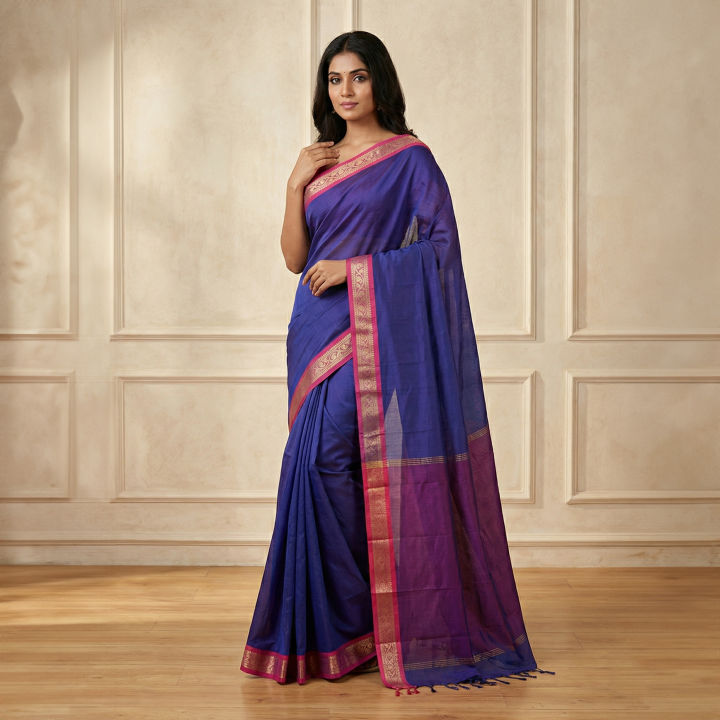 Cotton Saree with Running Blouse piece for Women