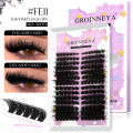 GROINNEYA Cluster Lashes Kit Fluffy Individual Lashes Volume Mixed Tray Faux Mink Lashes Eyelash Extension Makeup. 