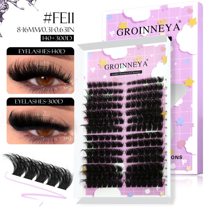 GROINNEYA%20Cluster%20Lashes%20Kit%20Fluffy%20Individual%20Lashes%20Volume%20Mixed%20Tray%20Faux%20Mink%20Lashes%20Eyelash%20Extension%20Makeup%20-%20Image%207