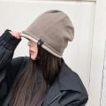 Hat Women's Autumn and Winter Fashion Street Windproof Wool Hat Warm Foreign Knitted Hat Show Face Small Pile Hat. 