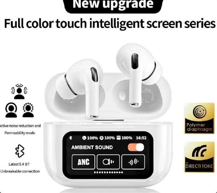 Premium Quality E9 Display Airpods With Games Full ANC and ENC Enabled.