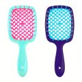 2pcs/set Vented Hollow Out Hair Brush Scalp Massage Comb Anti Knot Tangling Comb Anti-static Comb With Handle Fluffy Styling. 