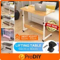 Laptop Table Flexible Adjustable Desk height with 4 wheels for easy portability, Material Wooden, Indoor. 
