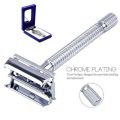 ( 1Machine+10 Blades ) Double-Sided Safety Stainless Steel Manual Men's Razor Non-slip Handle Butterfly Quick replacement blade. 