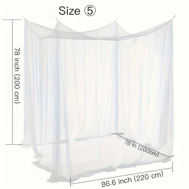 %20Mosquito%20Nets%20Palace%20Four%20Door%20King/Queen%20Double%20Size%20Home%20Single%20Beds%20Prevent%20Insect%20Outdoor%20Square%20Grace%20White%20Canopy%20Net%20-%20Image%207
