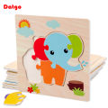 Baby Wooden 3D Puzzles Tangram Shapes Learning Educational Cartoon Animal Intelligence Jigsaw Toys For Children . 