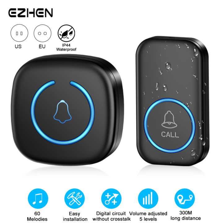 Wireless%20Doorbell%20Intelligent%20Welcome%20Door%20Bell%20300M/984%20FT%20Remote%2060%20Songs%20Melodies%20Home%20Smart%20Doorbell%20US%20EU%20UK%20Plug%20Optional%20-%20Image%202