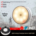 Solar Motion Sensor Night Light, Magnetic Wireless Rechargeable LED Lamp for Bedroom Stairs. 