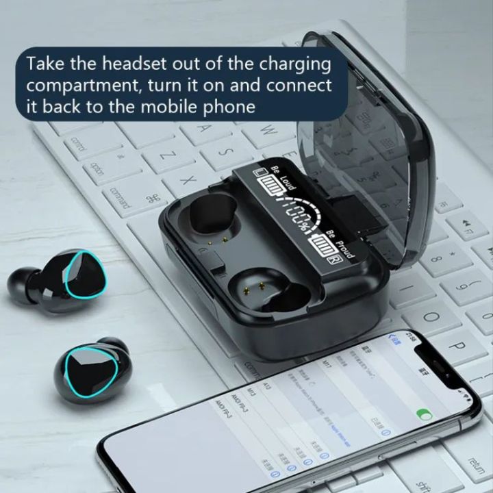 M10,M19%20TWS%20Earbuds%20with%20Bluetooth%20headphone%203000mAh%20power%20bank%20and%20mirror%20view%20Box%20Wireless%20Earbuds%20-%20Image%207