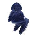 Kids Baby Boy Girl Velvet Tracksuit Clothes Toddler Velour Hoodie Sweatshirt Tops+Sweatpants Children Athletic Sweatsuit Outfits. 