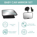 2PC Baby Car Mirror Set Including Clip-On Forward-Facing Mirror & 360° Rotatable Shatterproof Car Seat Mirror For Rear Facing Wi.