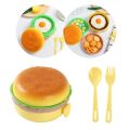 Burger Lunch Box  Hamburger shape Lunch Box For School Kids Picnic Plastic Lunch Box. 