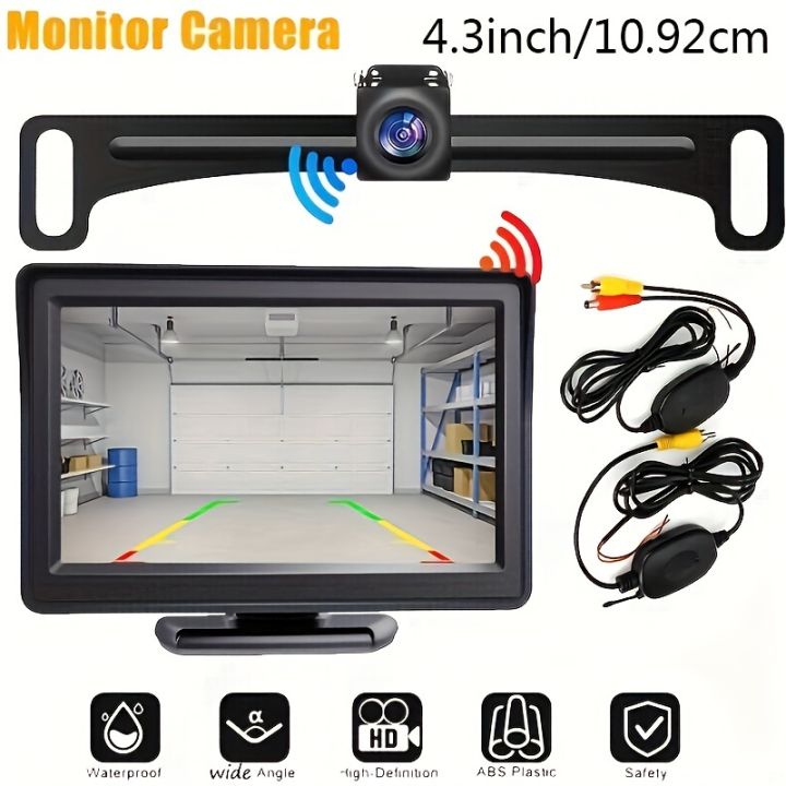 Wireless Backup Camera 4.3inch Monitor Set Car Rear View Display ...