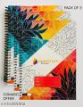 Big Size Rough Work Notebooks (3 Pcs) Ring Binding Single Line Registers With Durable & Smooth Writing Pages - Imported Notebooks. 