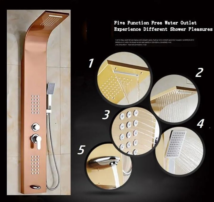 Stainless%20Steel%20304%20Grade%20Shower%20Panel%20Tower%20System%206%20in%20One,%20Rainfall%20Shower,%20Body%20Massage%20Spray,%20Handheld%20Shower,%20Wall%20Mount%20Easy%20Connect%20Shower%20Panel%20Kit.%20-%20Image%202