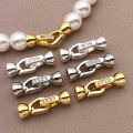 3/5pcs 18K Copper Plated Genuine Gold Thick Silver White Gold Necklace Connection Closing Buckle, DIY Jewelry Making Accessories. 