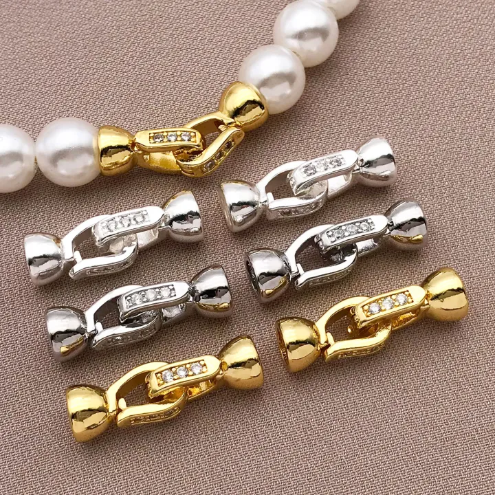 3/5pcs%2018K%20Copper%20Plated%20Genuine%20Gold%20Thick%20Silver%20White%20Gold%20Necklace%20Connection%20Closing%20Buckle,%20DIY%20Jewelry%20Making%20Accessories%20-%20Image%202