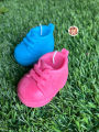 Cute pink and blue baby shoes candles for gender reveal party_customized_birthday party_birthday gifts_giveaways_baby shower_other kids event. 