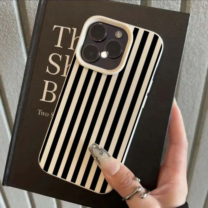 Colorful Striped Minimalist INS Couple Phone Case For iPhone 16 Pro Max XS X XR 11 13 12 14 15 Plus 16E Shockproof Bumper Cover