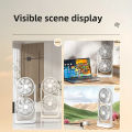 Dual Head Air Circulation Desktop Fan – High Wind Power, Double Layer Design for Office, Home & Dorm. 