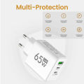 GaN Type C PD Charger 3 Ports USB Fast Charging Cellphone Adapter Quick Charger 3.0 For iPhone 15 14 Xiaomi Samsung Huawei.