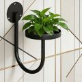 Sturdy Iron Wall Mounted Plant Holder Space Saving Wall Art Metal Flower Shelf Black Bonsai Hanging Hanging Plant Stand. 