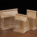 10pcs Kraft Paper with Window Bread Packaging Bags Oil-proof Breakfast Cookie Breat Supplies Party Food Toast Clear Celebrate.