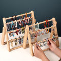 Solid Wood Multi-Layer Bracelet Storage Rack, Necklace and Ankle Chain Trapezoidal Display Rack, Large Capacity Organizing Rack. 