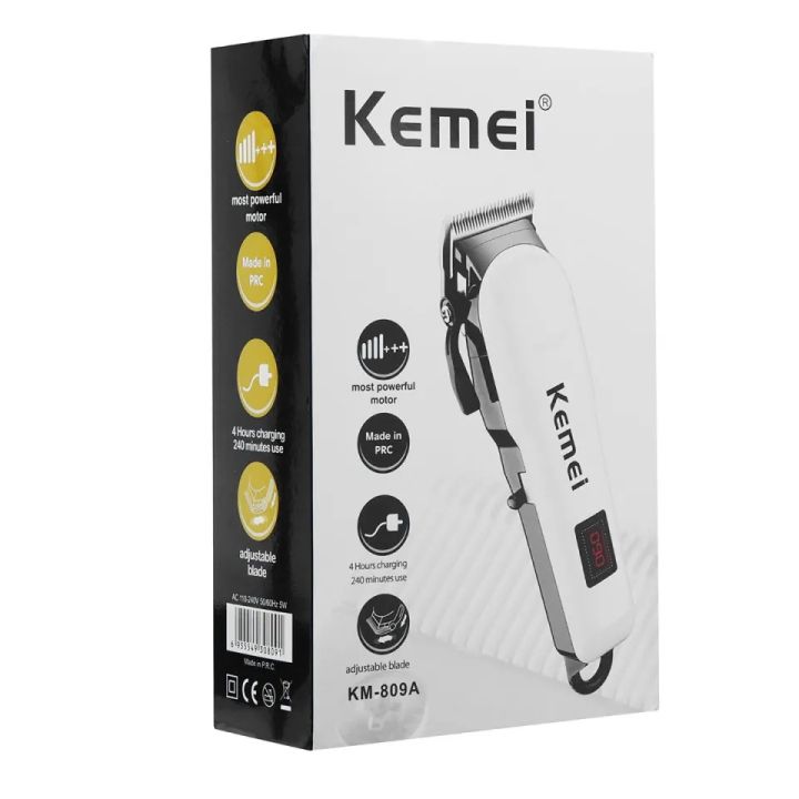 Kemei%20KM-809A%20Digital%20AC/DC%20Electric%20Rechargeable%20Professional%20Hair%20Clipper%20Trimmer%20-%20Image%204