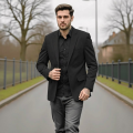 Men's Outdoor Casual Work Jacket Heavyweight Warm Lined Coat Plus Size Single-Breasted Winter Wear.